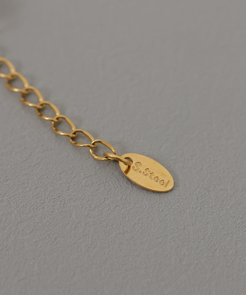 金属アレルギー対応 三連ボールチェーンネックレス サージカルステンレス