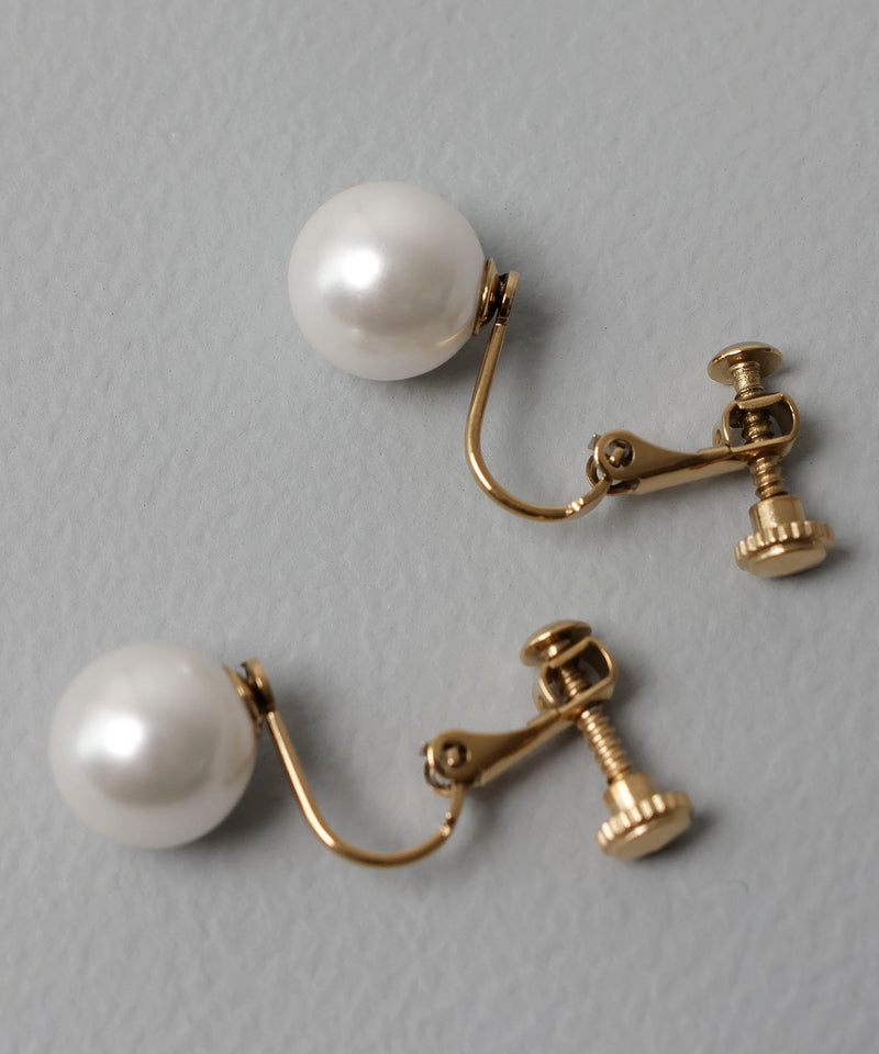 金属アレルギー対応 シンプルパールイヤリング サージカルステンレス