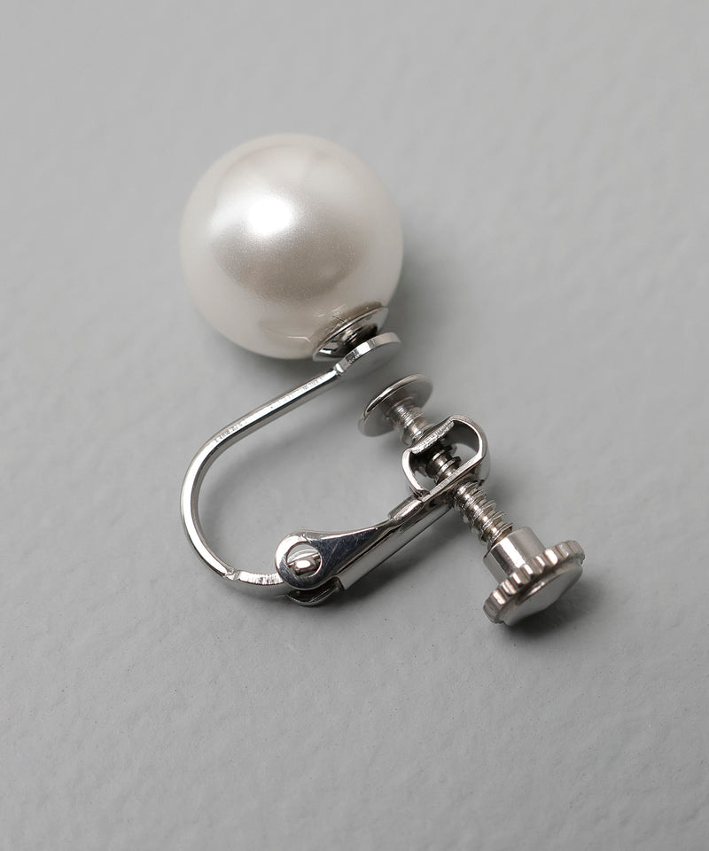 金属アレルギー対応 シンプルパールイヤリング サージカルステンレス
