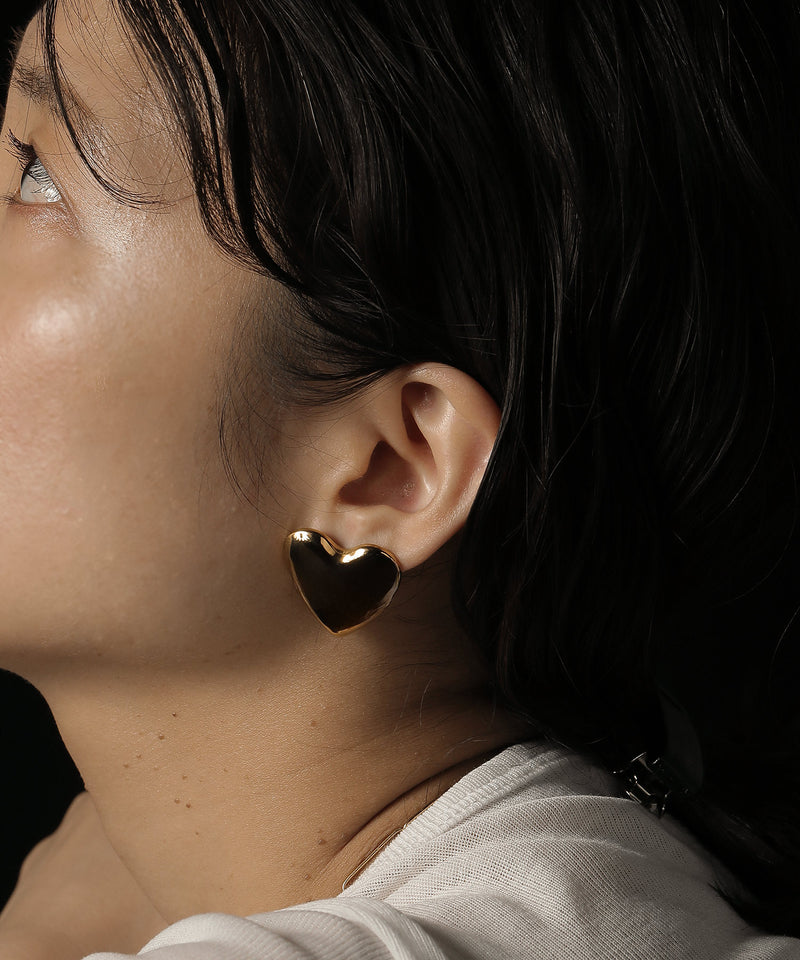 金属アレルギー対応 ハートピアス サージカルステンレス