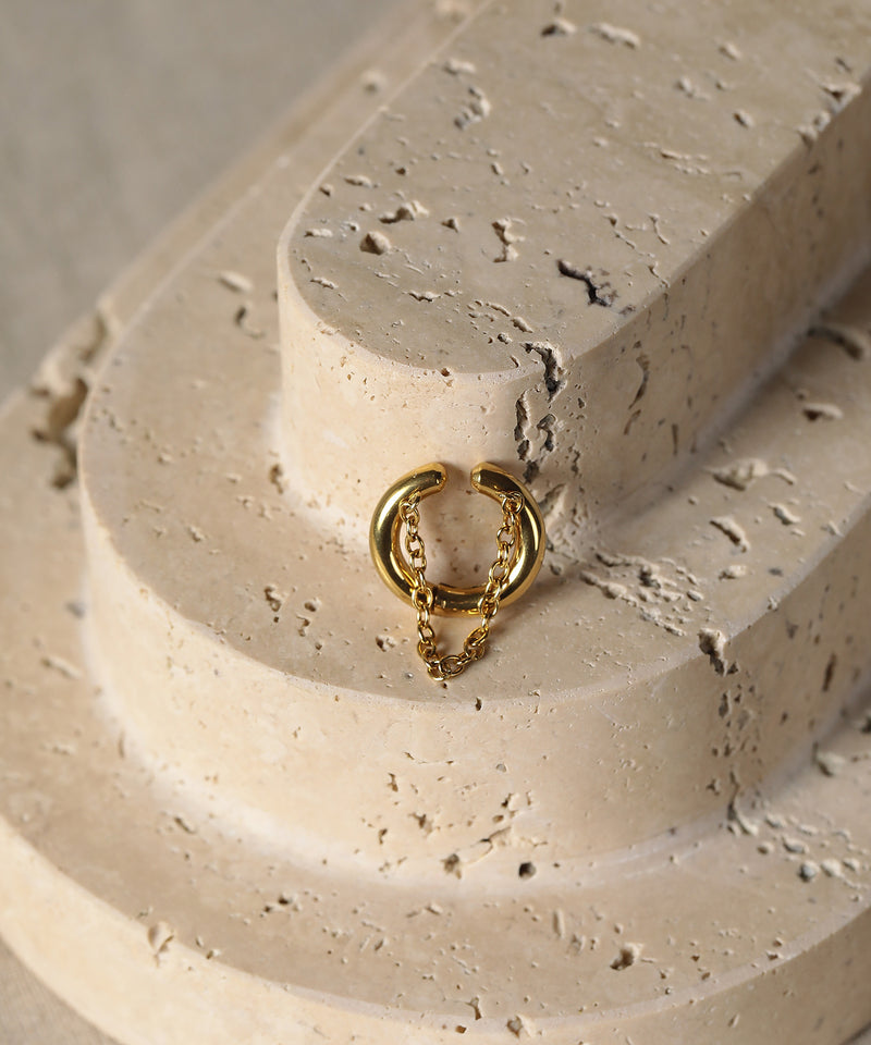 属アレルギー対応 チェーンイヤーカフ サージカルステンレス