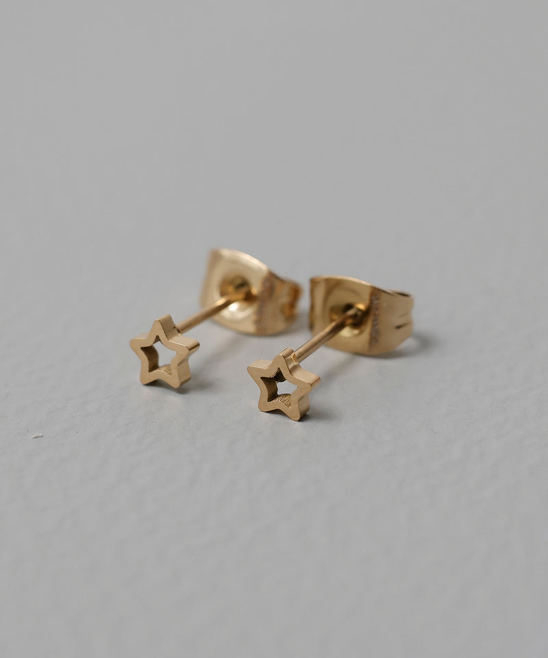 金属アレルギー対応 スター ハート モチーフミニピアス サージカルステンレス