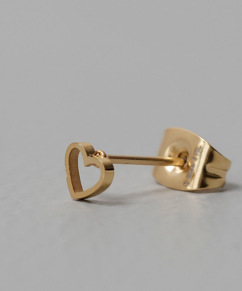 金属アレルギー対応 スター ハート モチーフミニピアス サージカルステンレス