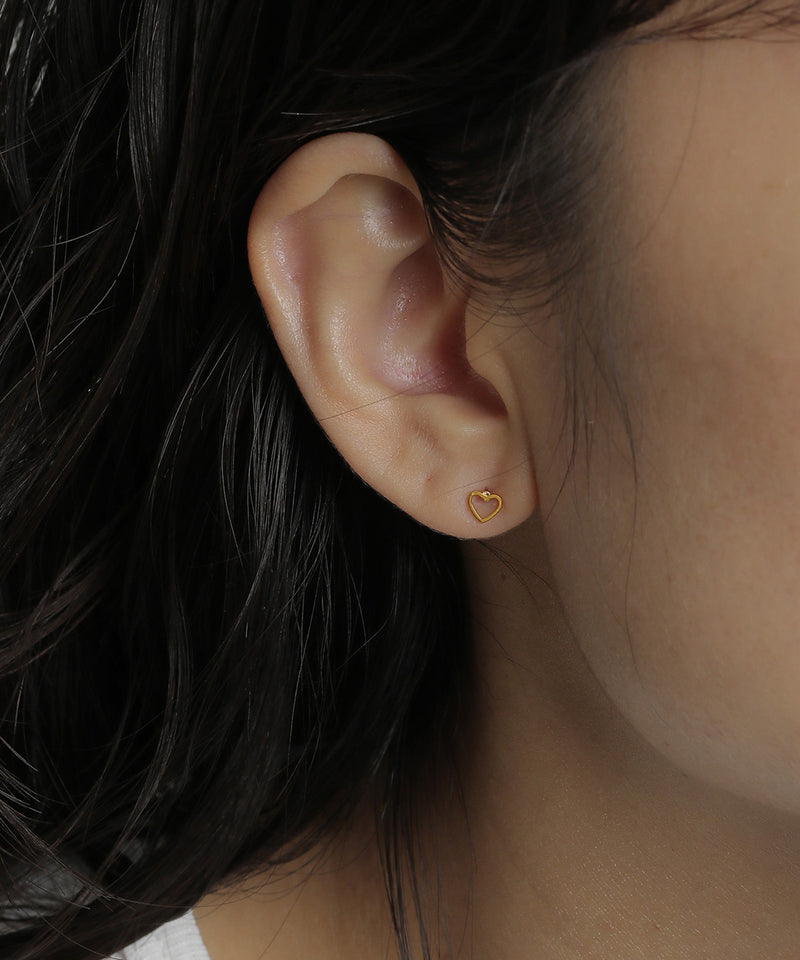 金属アレルギー対応 スター ハート モチーフミニピアス サージカルステンレス