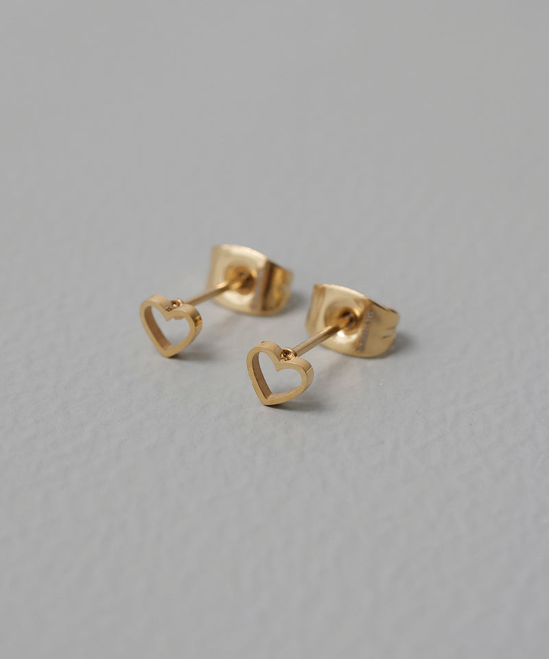 金属アレルギー対応 スター ハート モチーフミニピアス サージカルステンレス