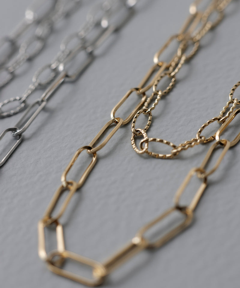 金属アレルギー対応 デザインアズキチェーン2連ネックレス サージカルステンレス