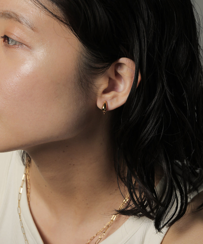 金属アレルギー対応 ドロップモチーフイヤリング サージカルステンレス