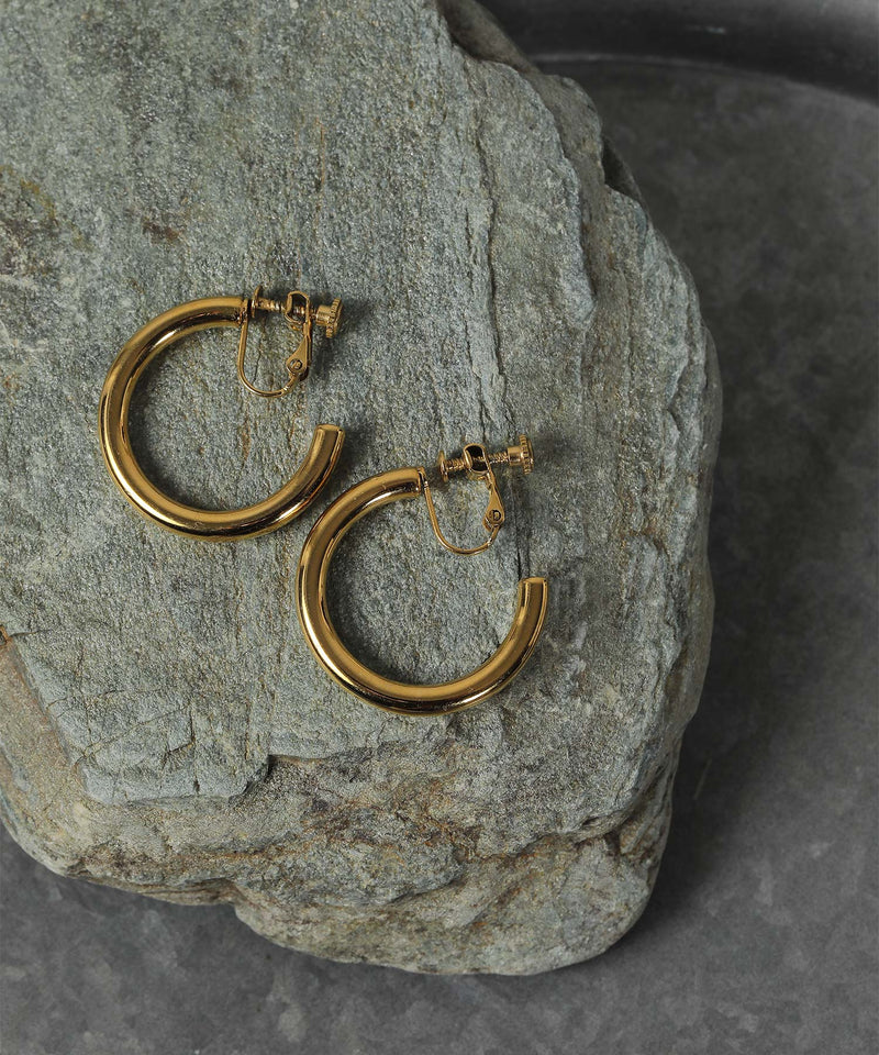 【ORLEAN】 シンプルボリュームフープイヤリング 3cm 4cm サージカルステンレス