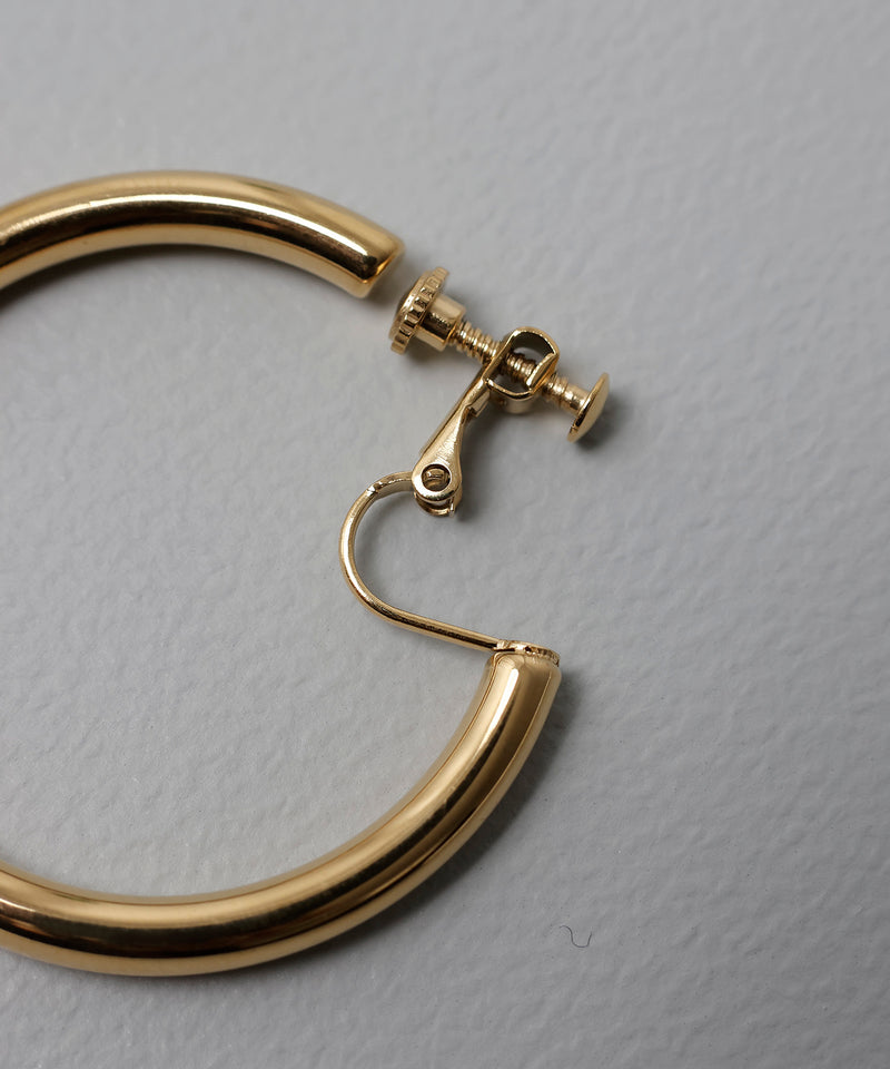 【ORLEAN】 シンプルボリュームフープイヤリング 3cm 4cm サージカルステンレス