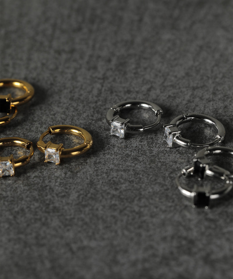 【ORLEAN】 ストーンフープピアス
