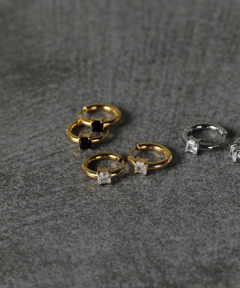 【ORLEAN】 ストーンフープピアス