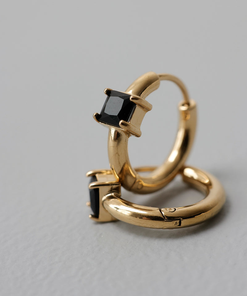 【ORLEAN】 ストーンフープピアス