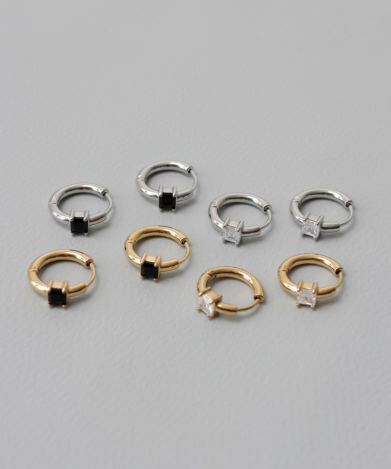 【ORLEAN】 ストーンフープピアス