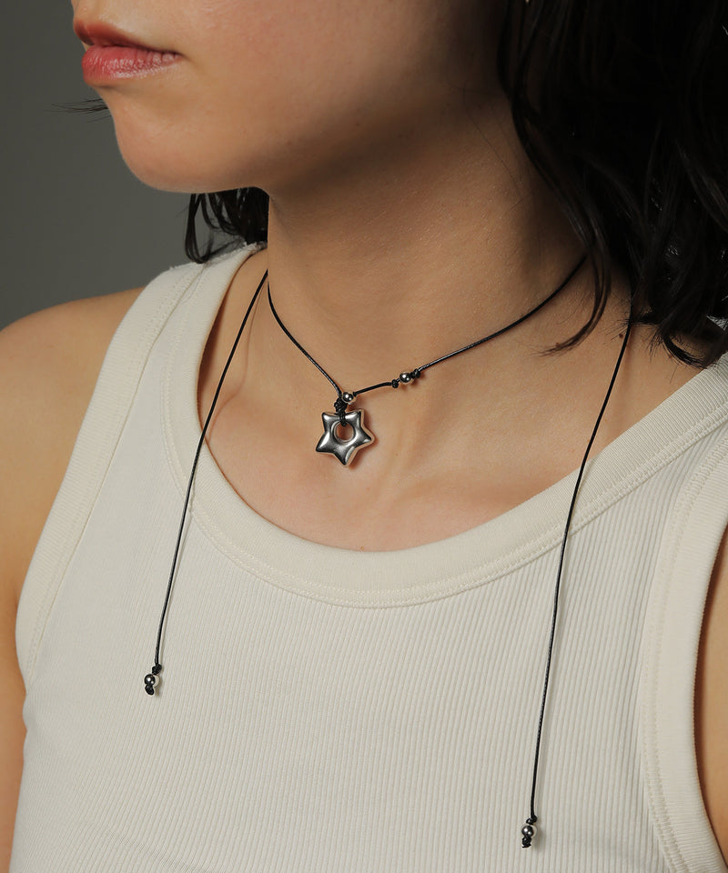 金属アレルギー対応 ハート スター モチーフコードチョーカー サージカルステンレス