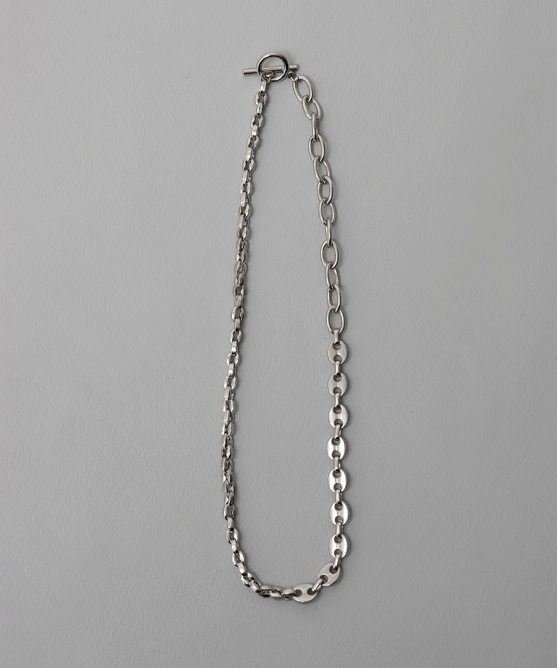 金属アレルギー対応 ミックスデザインチェーンネックレス サージカルステンレス