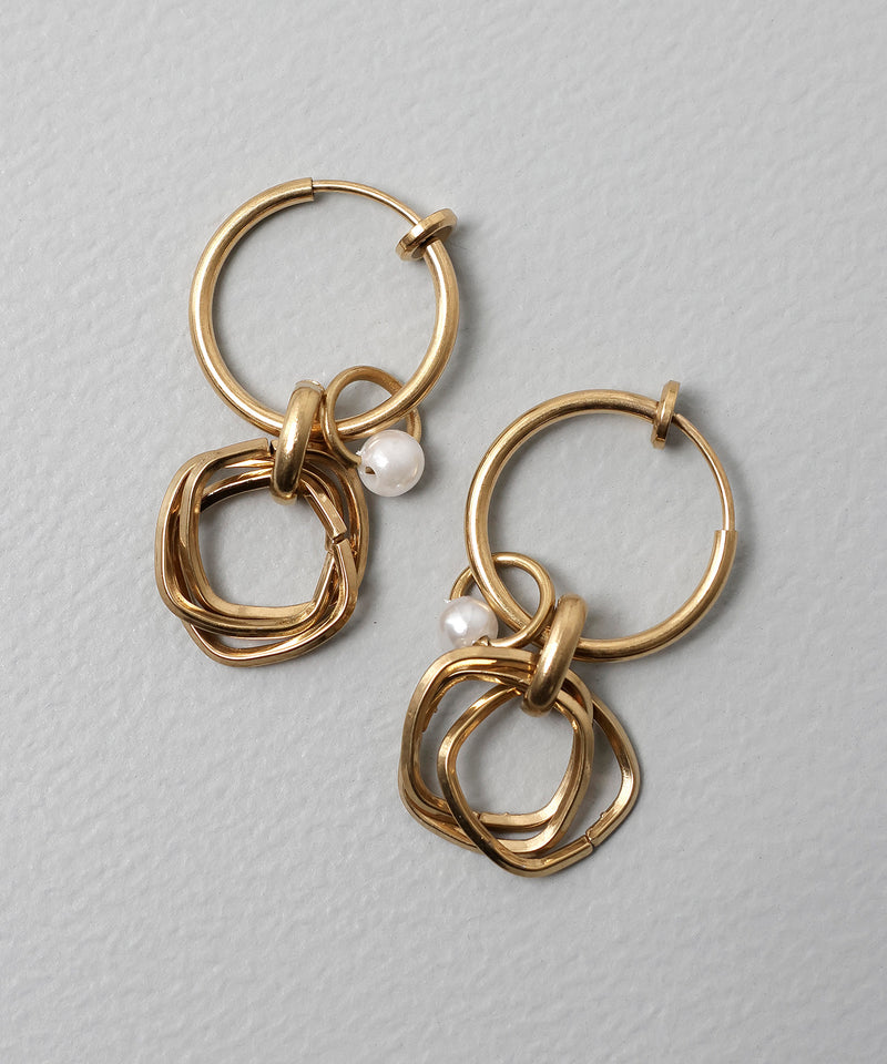 金属アレルギー対応 マルチフープイヤリング サージカルステンレス