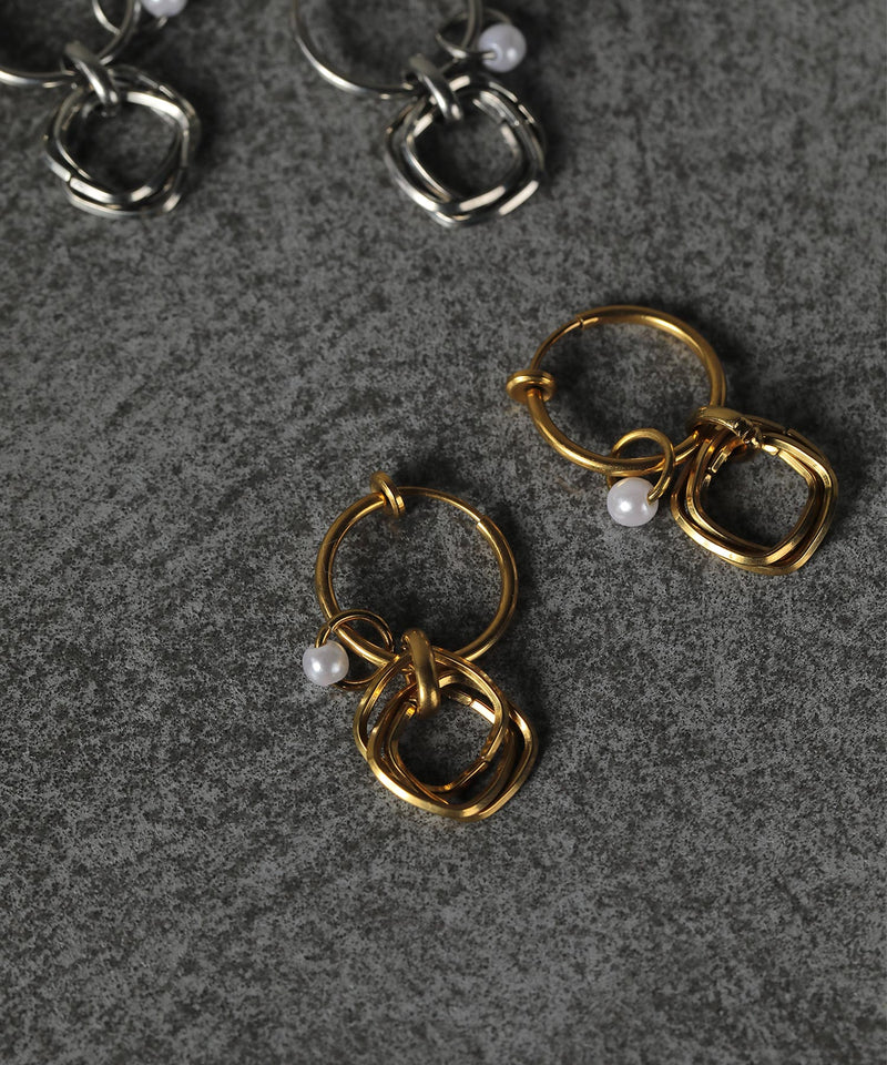 金属アレルギー対応 マルチフープイヤリング サージカルステンレス