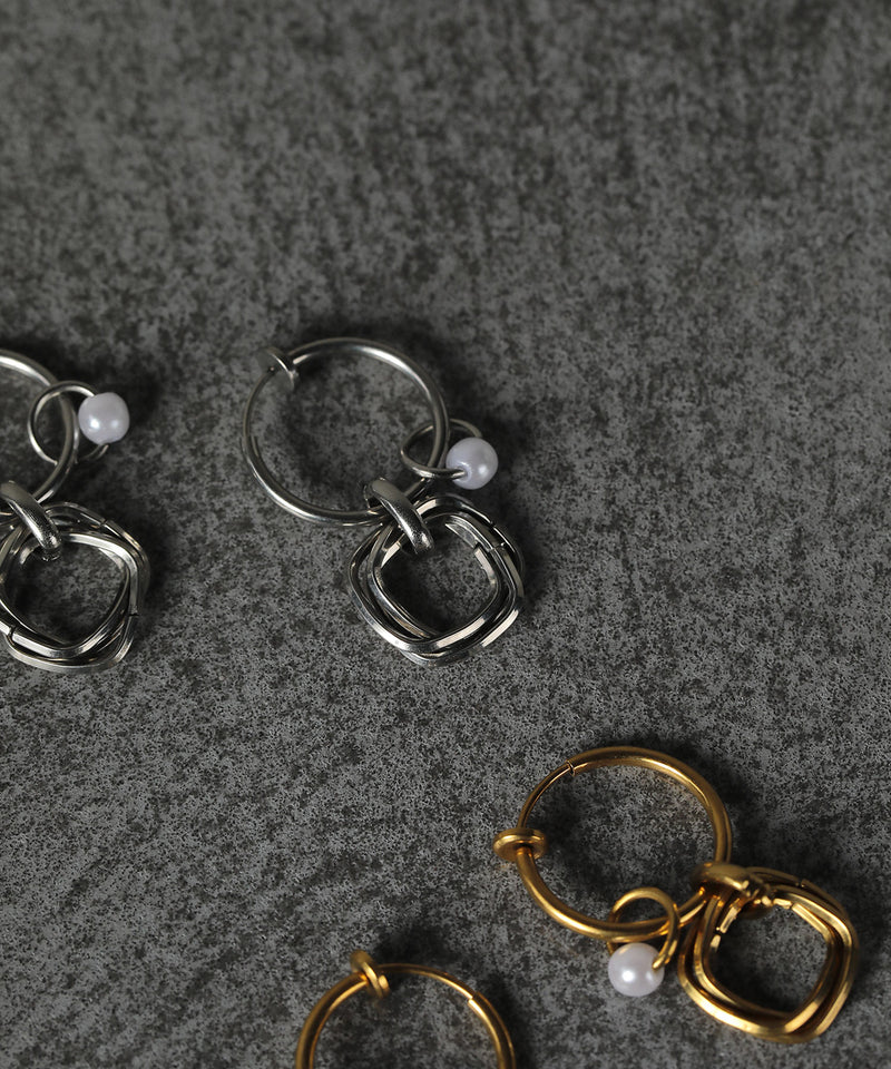 金属アレルギー対応 マルチフープイヤリング サージカルステンレス