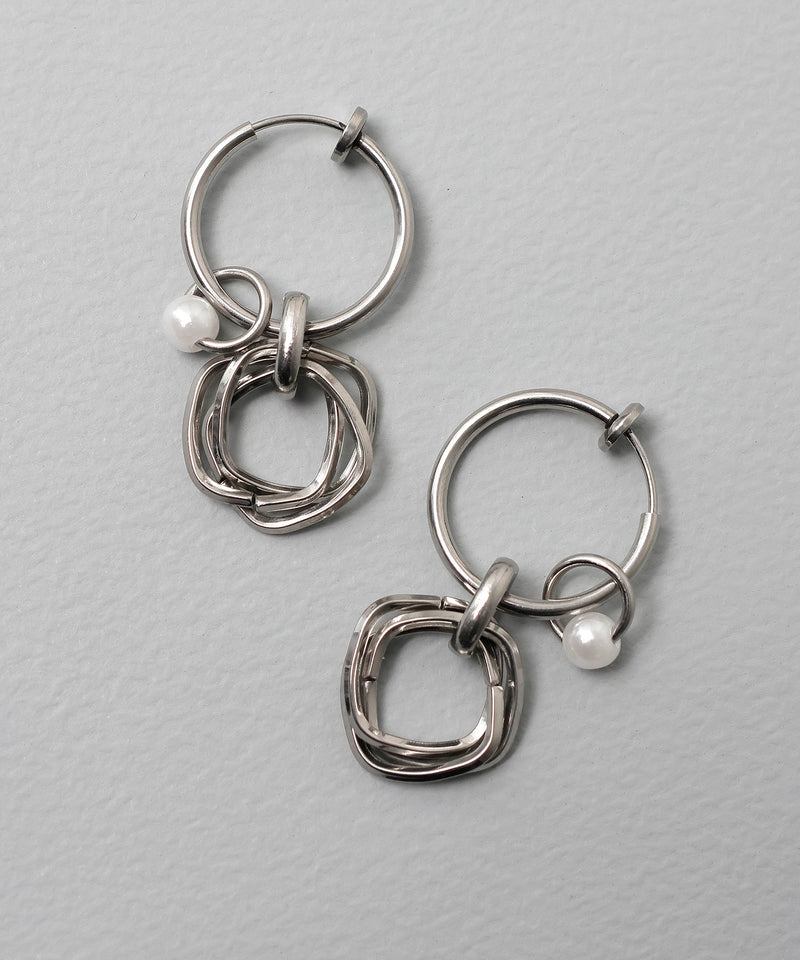 金属アレルギー対応 マルチフープイヤリング サージカルステンレス