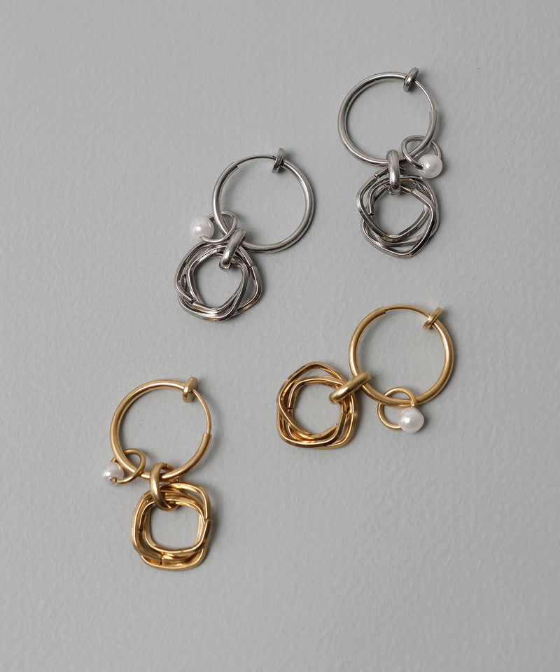 金属アレルギー対応 マルチフープイヤリング サージカルステンレス