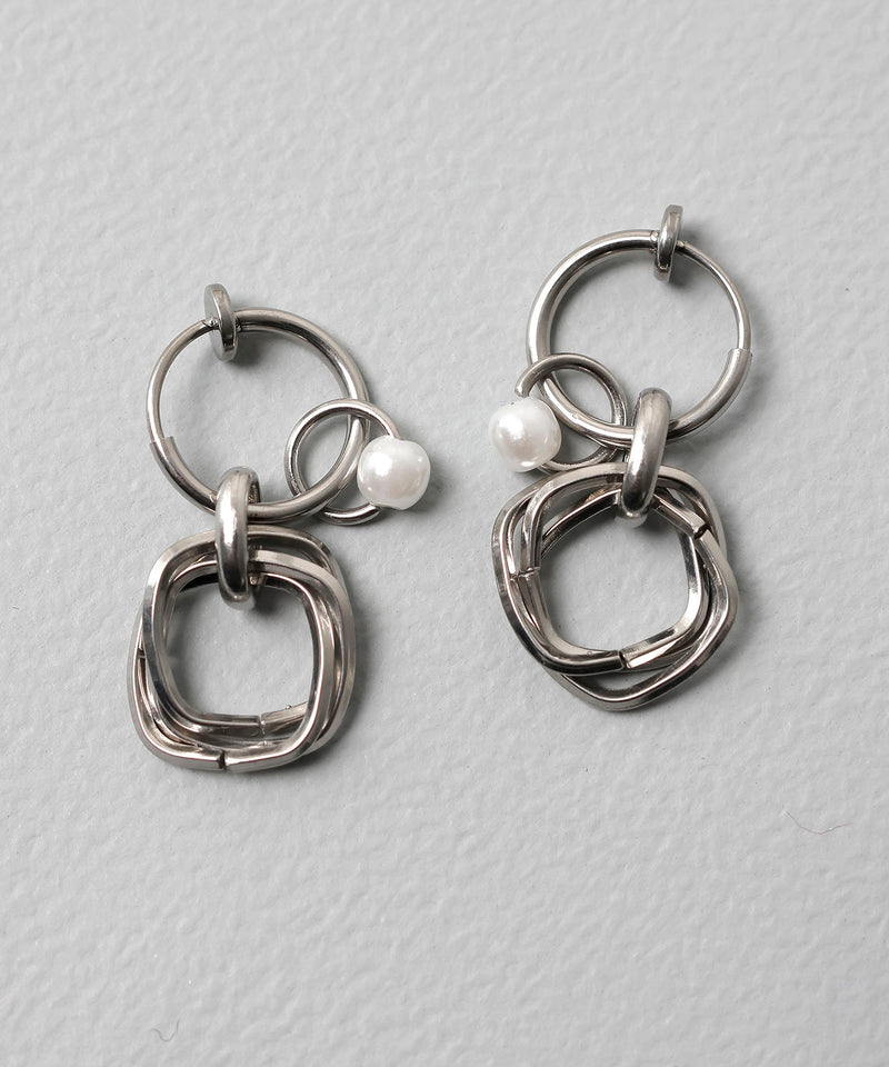 金属アレルギー対応 マルチフープイヤリング サージカルステンレス