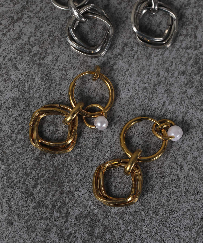 金属アレルギー対応 マルチフープイヤリング サージカルステンレス