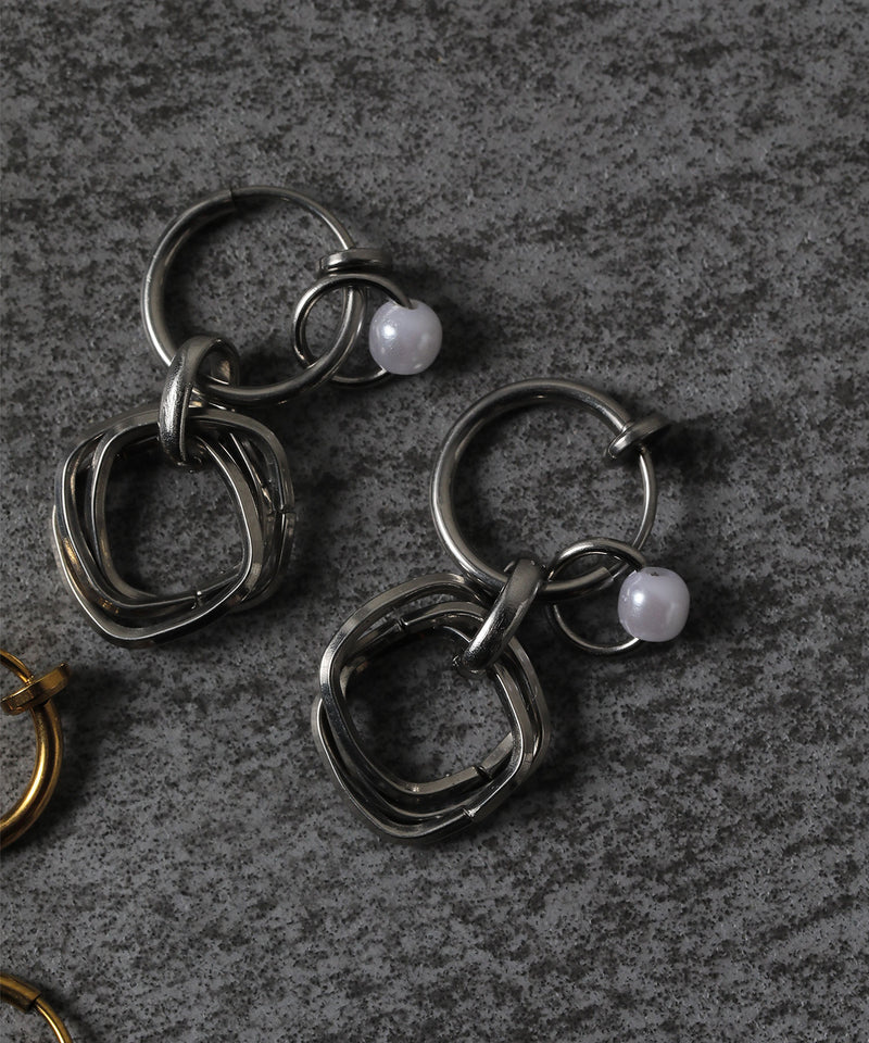 金属アレルギー対応 マルチフープイヤリング サージカルステンレス