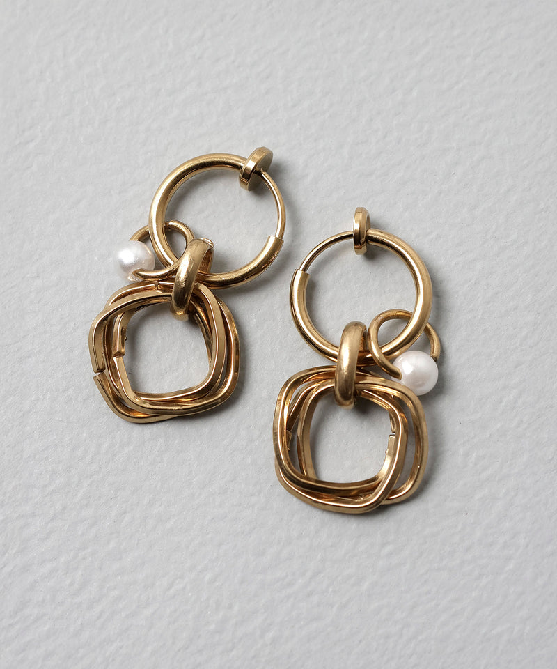 金属アレルギー対応 マルチフープイヤリング サージカルステンレス