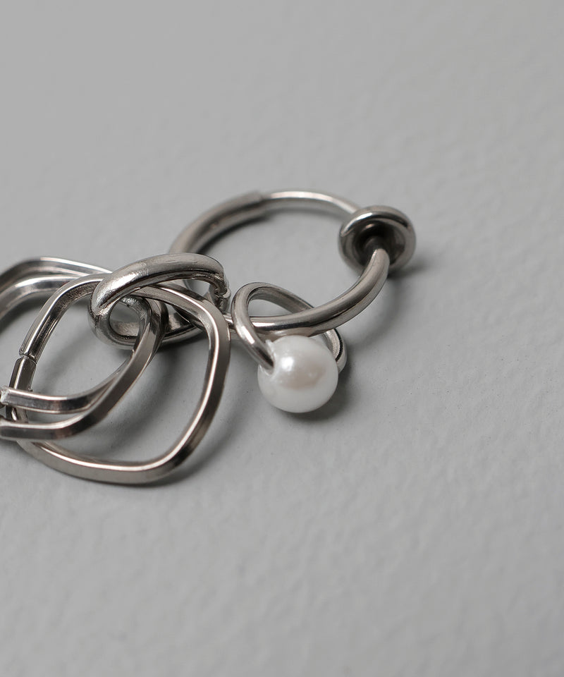 金属アレルギー対応 マルチフープイヤリング サージカルステンレス