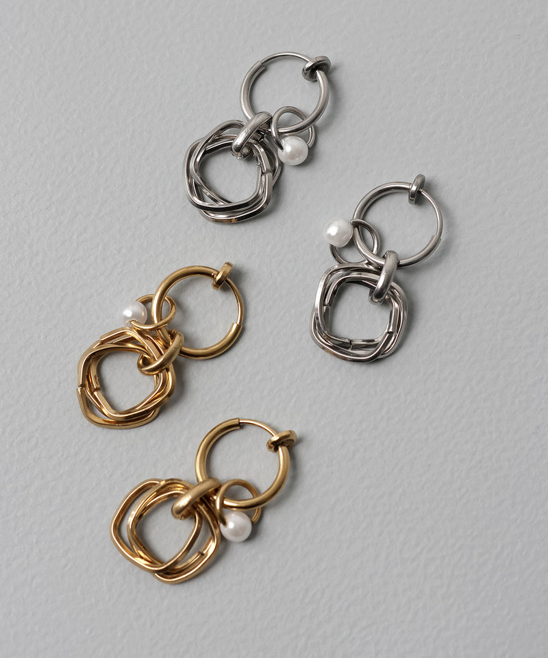 金属アレルギー対応 マルチフープイヤリング サージカルステンレス