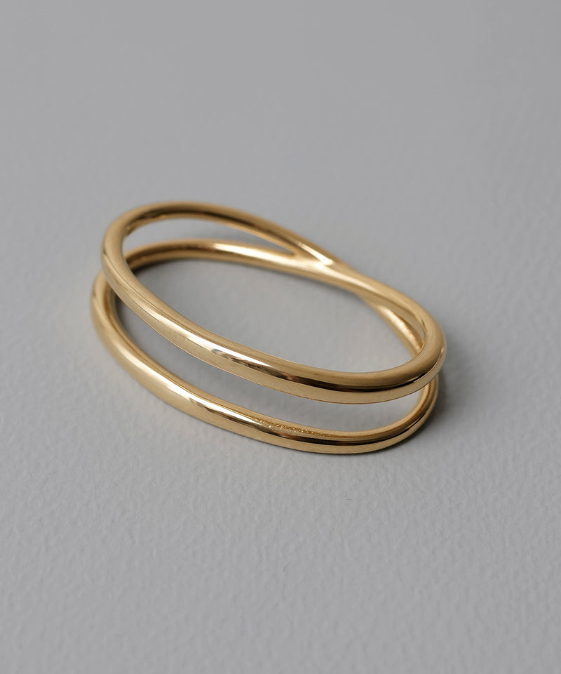 金属アレルギー対応 デザインダブルリング 2連リング サージカルステンレス