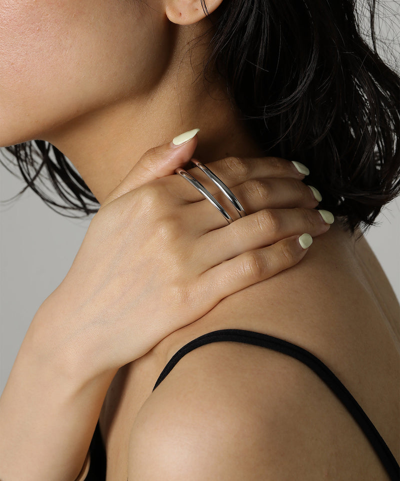 金属アレルギー対応 デザインダブルリング 2連リング サージカルステンレス