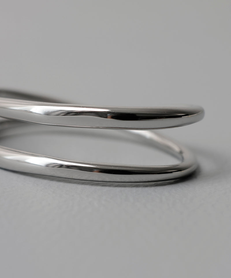 金属アレルギー対応 デザインダブルリング 2連リング サージカルステンレス