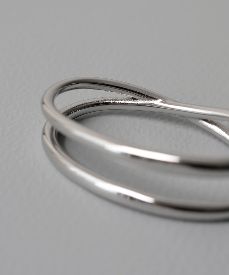 金属アレルギー対応 デザインダブルリング 2連リング サージカルステンレス