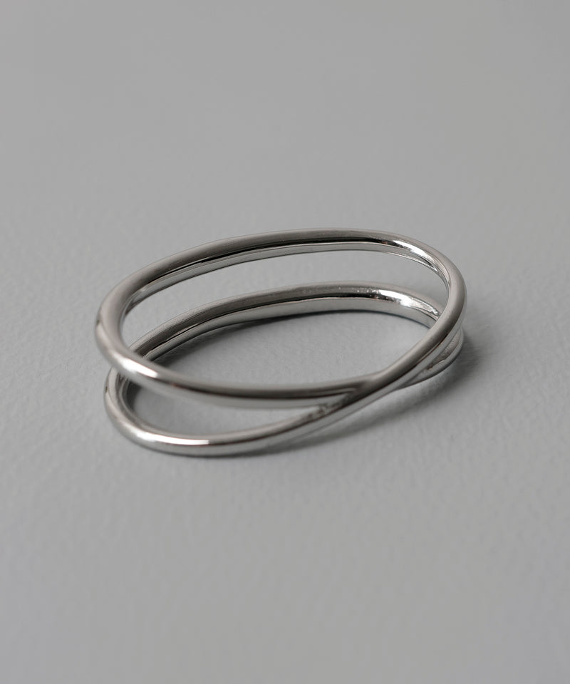 金属アレルギー対応 デザインダブルリング 2連リング サージカルステンレス