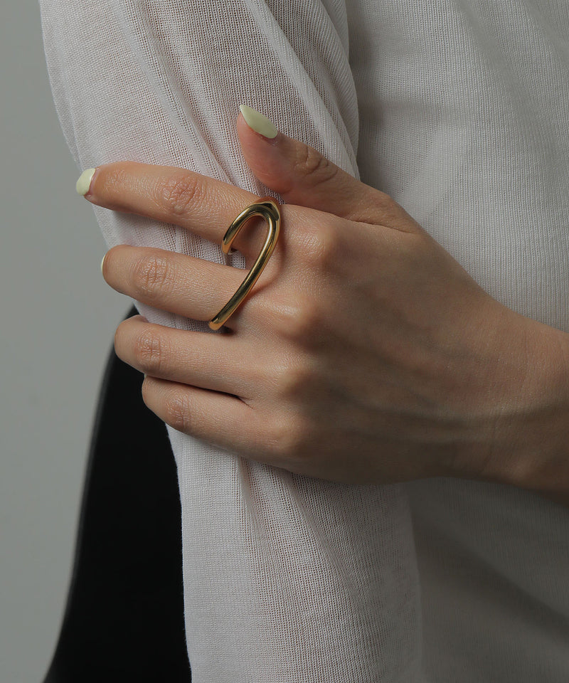 金属アレルギー対応 デザインダブルリング 2連リング サージカルステンレス