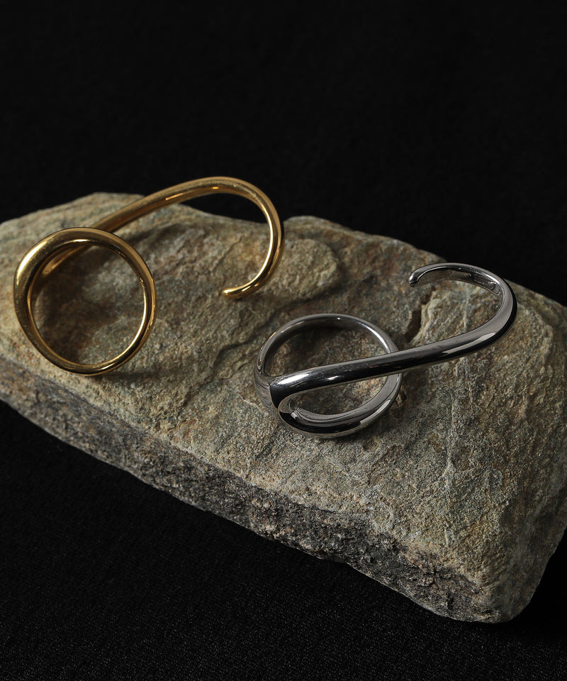 金属アレルギー対応 デザインダブルリング 2連リング サージカルステンレス