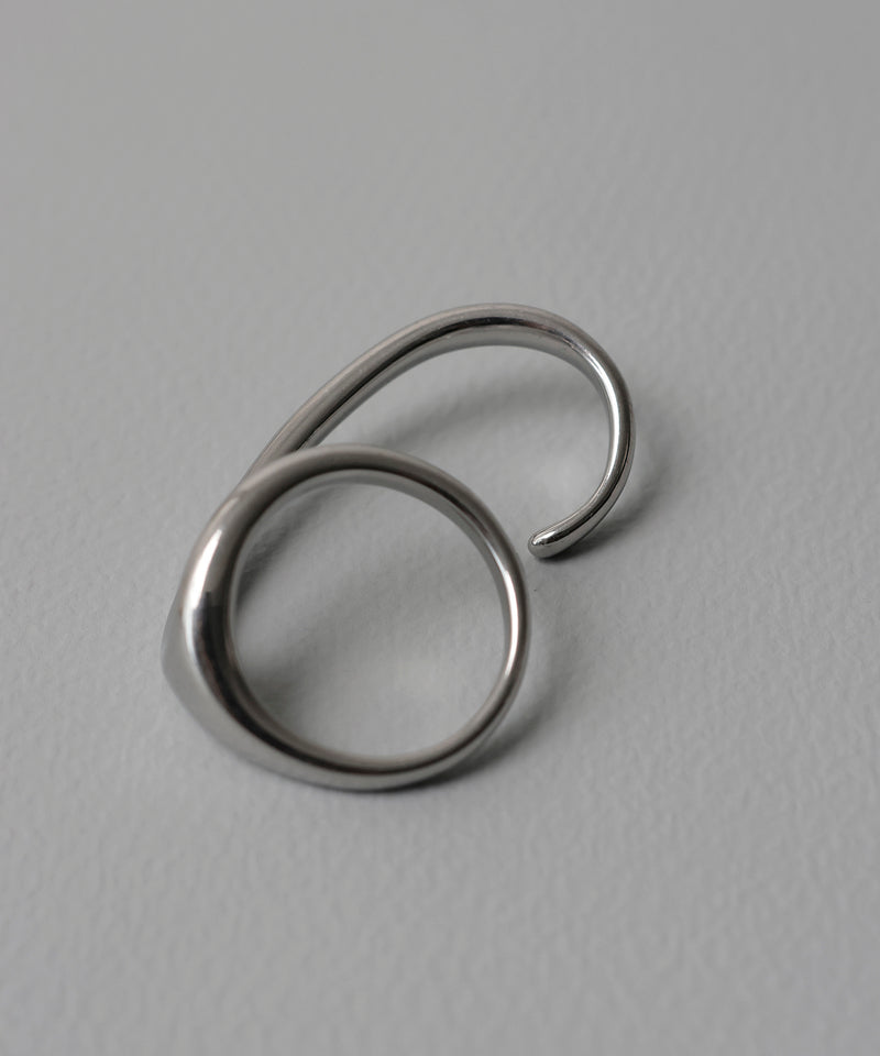 金属アレルギー対応 デザインダブルリング 2連リング サージカルステンレス