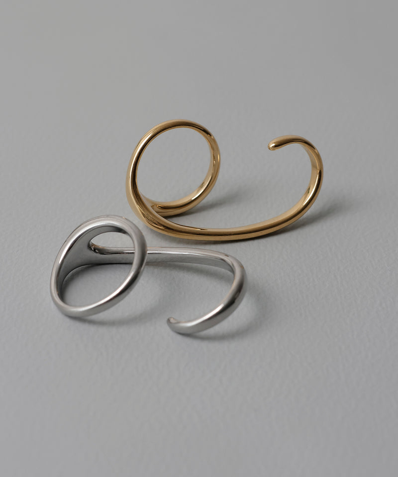 金属アレルギー対応 デザインダブルリング 2連リング サージカルステンレス