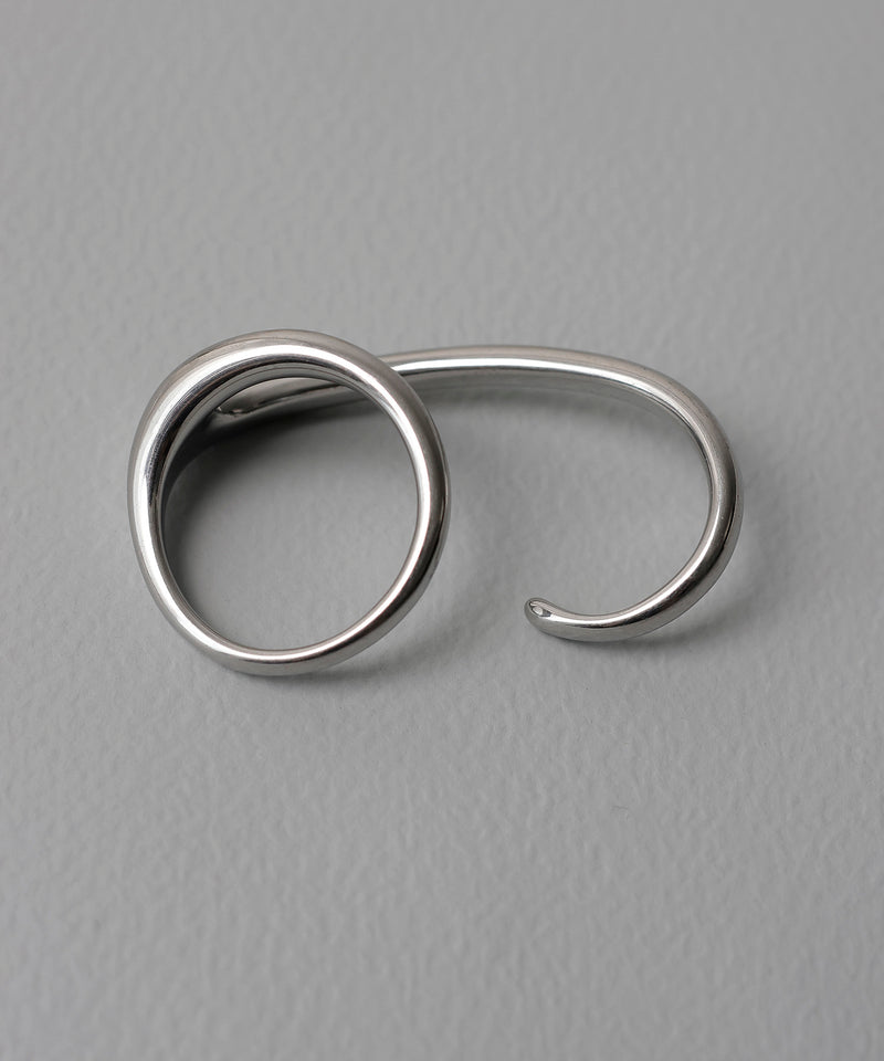 金属アレルギー対応 デザインダブルリング 2連リング サージカルステンレス