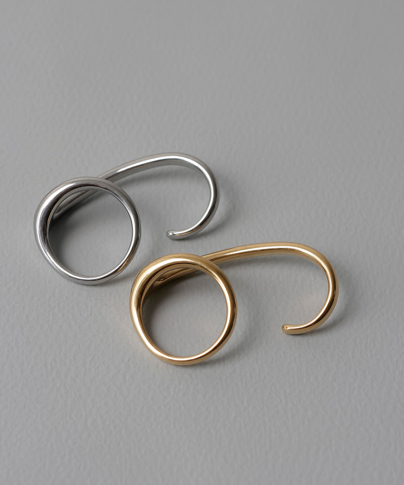 金属アレルギー対応 デザインダブルリング 2連リング サージカルステンレス