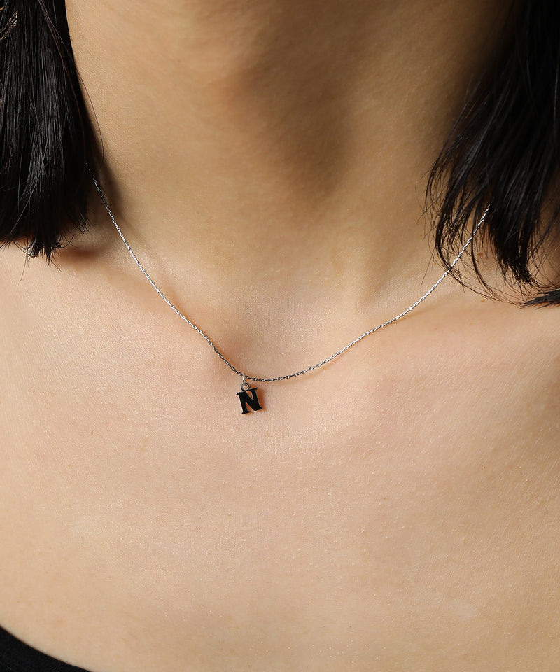 金属アレルギー対応 イニシャルネックレス サージカルステンレス