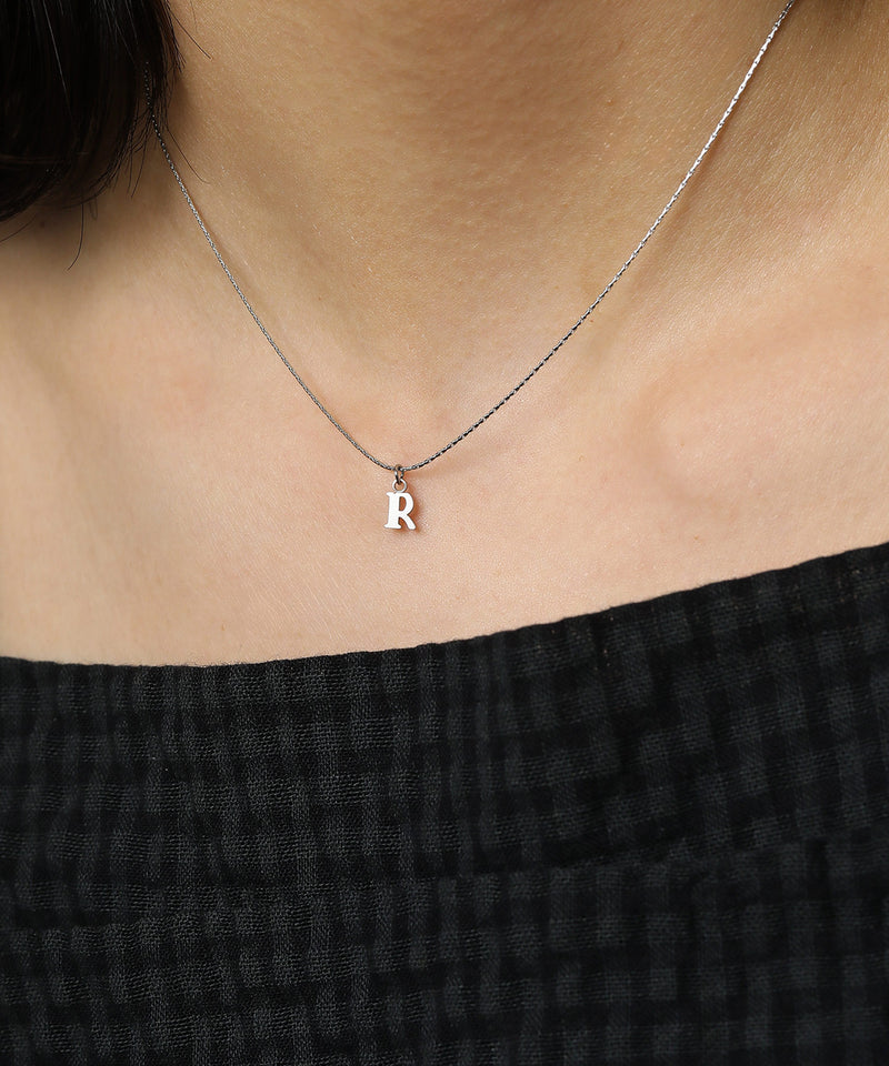 金属アレルギー対応 イニシャルネックレス サージカルステンレス
