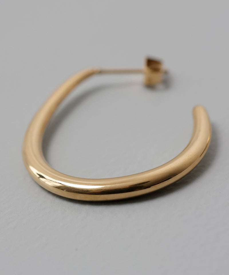 金属アレルギー対応 オーバルフープピアス サージカルステンレス