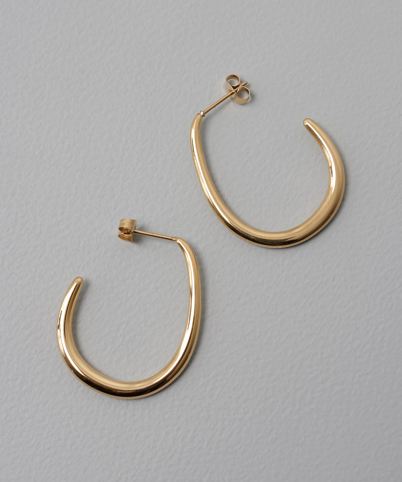 金属アレルギー対応 オーバルフープピアス サージカルステンレス