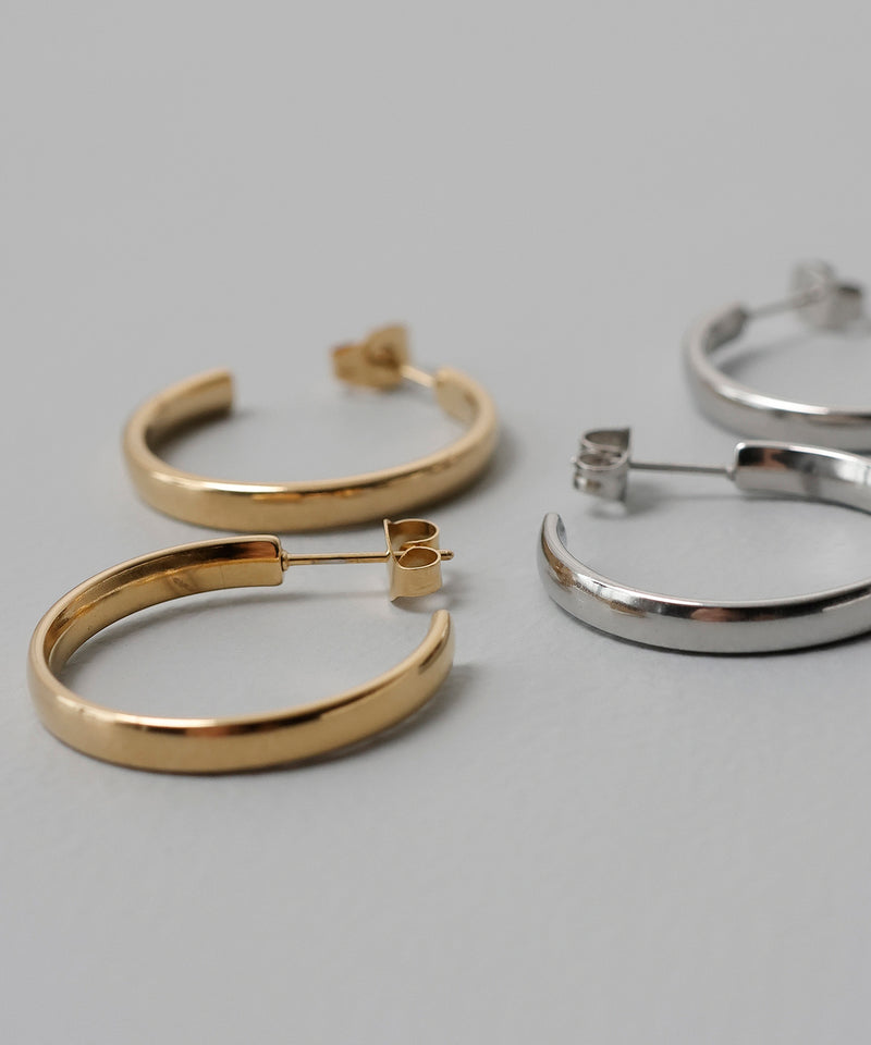 金属アレルギー対応 シンプルワイドフープピアス サージカルステンレス
