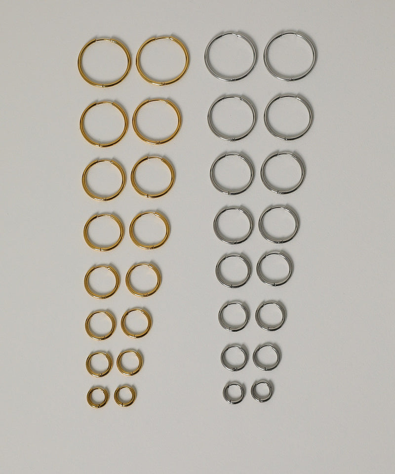 【ORLEAN】 シンプルフープピアス 太さ1.6mm サージカルステンレス ユニセックス