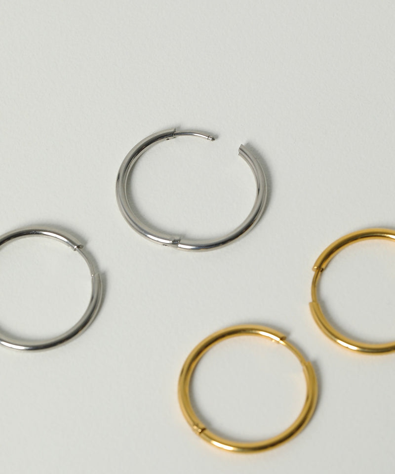 【ORLEAN】 シンプルフープピアス 太さ2.0mm サージカルステンレス