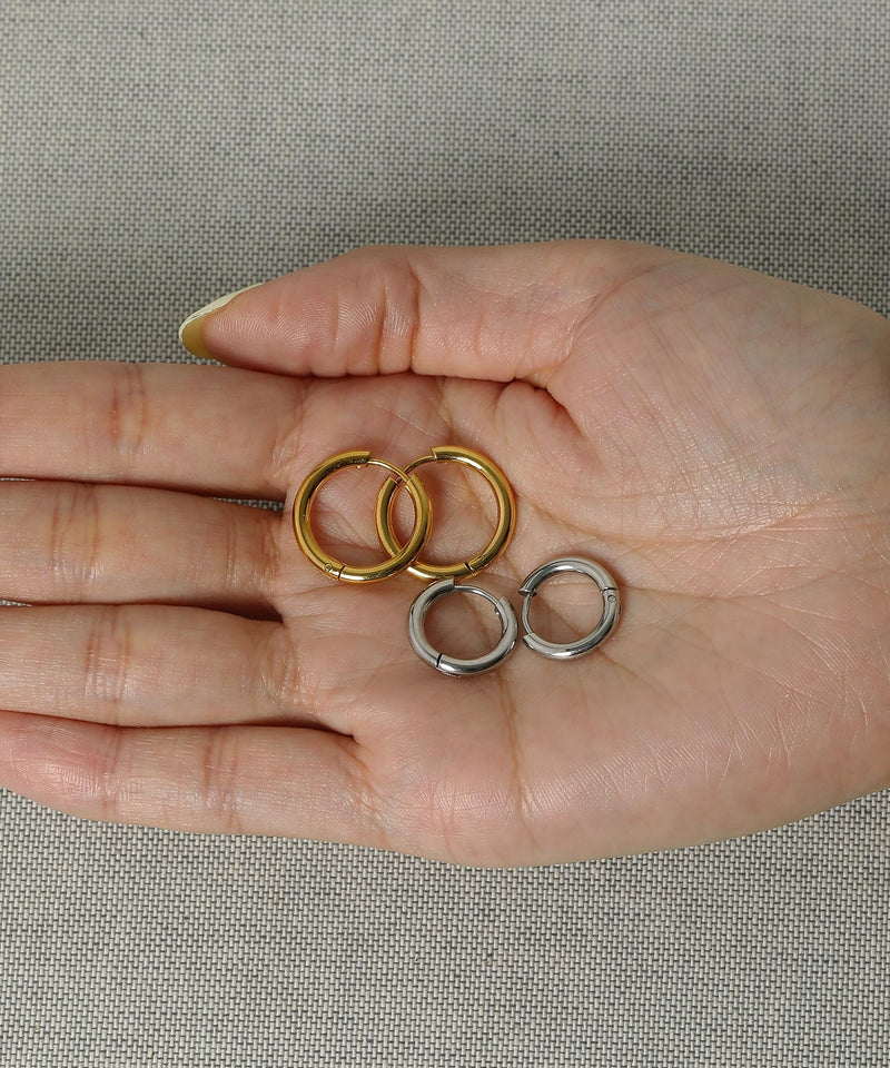 【ORLEAN】 シンプルフープピアス 太さ2.5mm サージカルステンレス