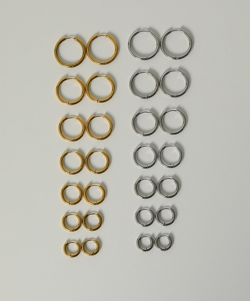 金属アレルギー対応 シンプルフープピアス 太さ3.0mm サージカルステンレス